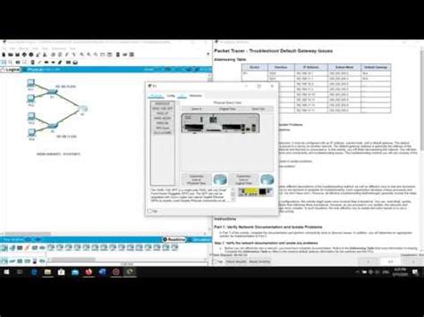 10 3 5 PACKET TRACER TROUBLESHOOT DEFAULT GATEWAY ISSUES YouTube