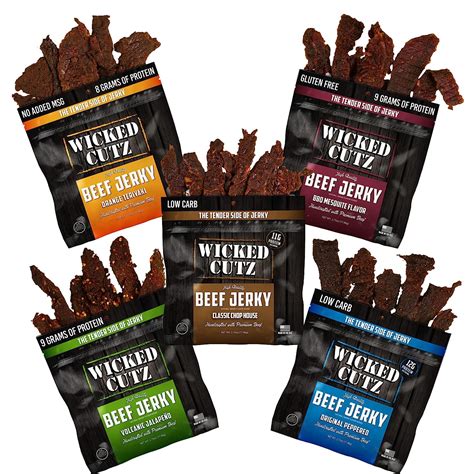 Wicked Cutz Premium Beef Jerky High Quality Natural Smoked Flavored