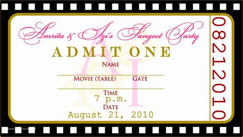 Free Printable Ticket Invitation Templates Of Free Templates For Birthday Invitations