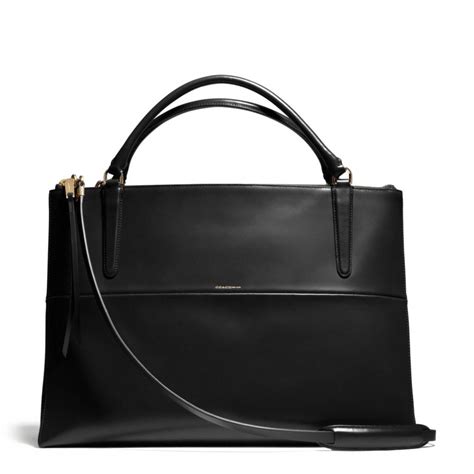 Lyst Coach The Large Borough Bag In Polished Calfskin In Black