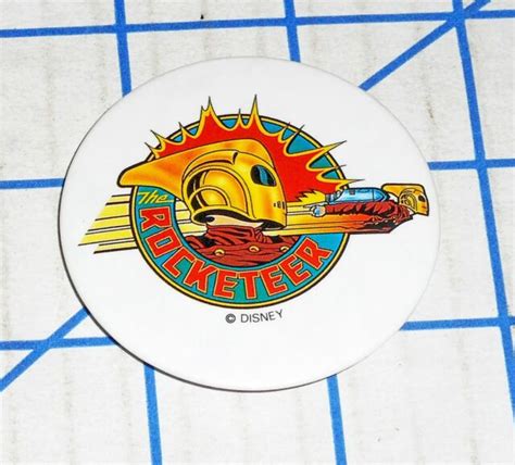 Disney The Rocketeer Movie Round Pin British Uk Release 1991 Plastic