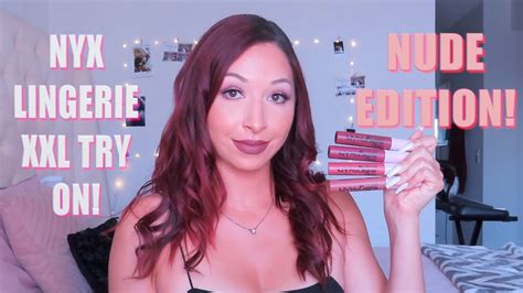 NYX LINGERIE XXL SWATCHES AND TRY ON NUDE EDITION YouTube