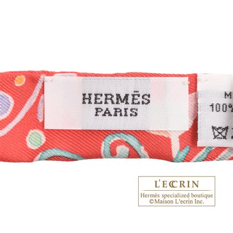 Hermes Twilly Doll Isola Di Primavera Grenadine Vert Blue Silk L