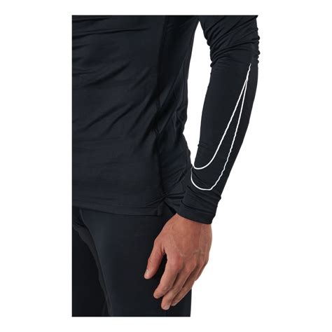 Nike Pro Dri Fit Mens Tight Fit Long Sleeve Top Black White Nike