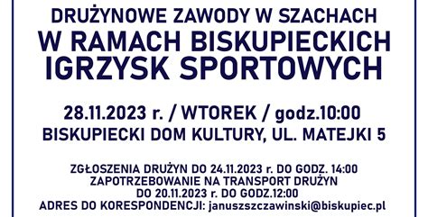 Dru Ynowe Zawody W Szachach Oficjalna Strona Um Biskupiec