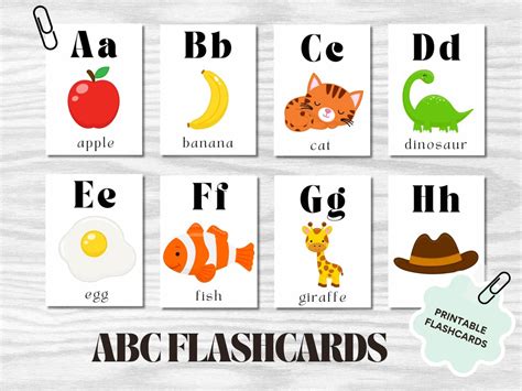 Printable Alphabet Flashcards, ABC Flashcards, Nursery Toddler ...