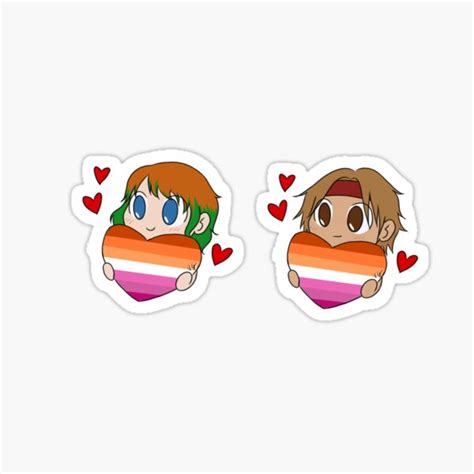 Kayla And Clarisse With Lesbian Wlw Flag Sticker For Sale By Riordanverseg Redbubble