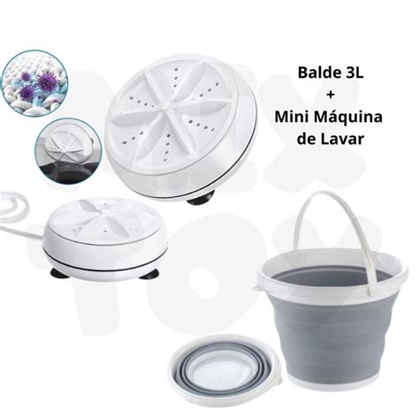 Kit Balde Retr Til L L Ou L Silicone Mini M Quina De Lavar