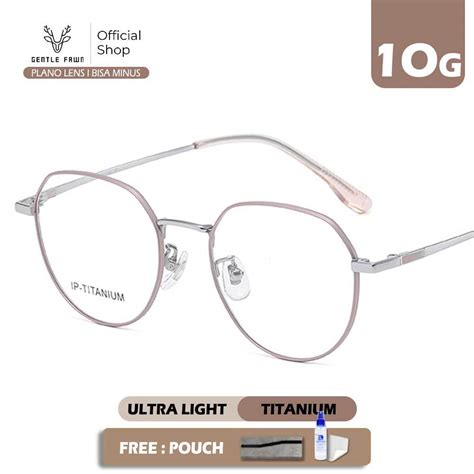 Jual Gentle Fawn Frame Kacamata Titanium Style Oval Lensa Plano Bisa