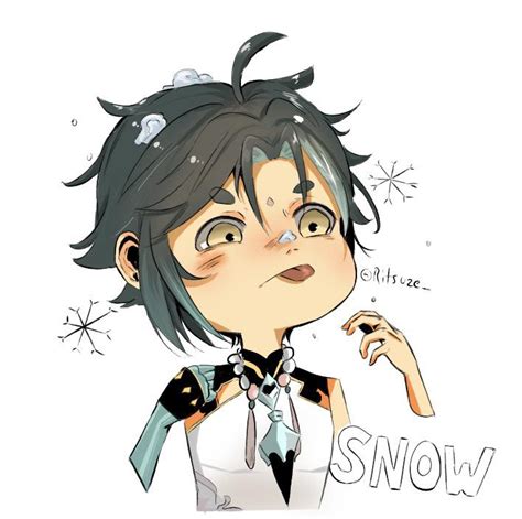 Xiao Eating Snow Rgenshinimpact