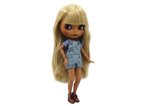 Special Price Blyth Joint Body Nude Doll Straight Blond Hair With Without Bangs New Matte Shell