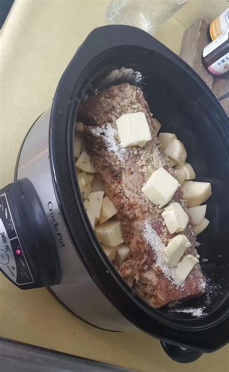 Crock Pot Ranch Pork Loin Roast And Potatoes Miss Cooker