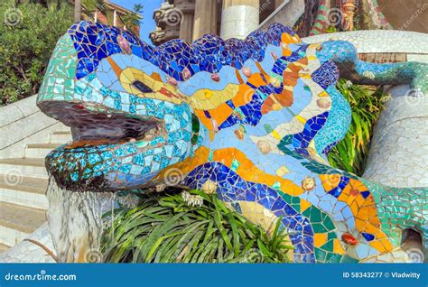 Mosaic Sculpture Barcelona Gaudi Stock Image Image Of Colorful Gaudi