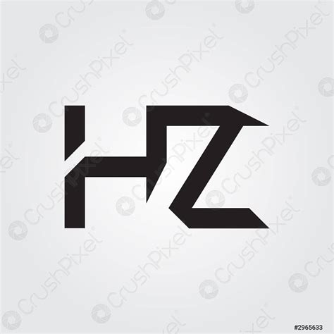 HZ Logo Design Vector Template Initial Linked Letter HZ Vector Stock