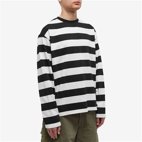 Uniform Bridge Long Sleeve Stripe T Shirt Black End