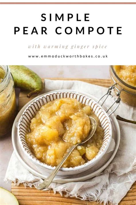 Simple Pear Compote Recipe Pear Compote Easy Homemade Recipes Recipes