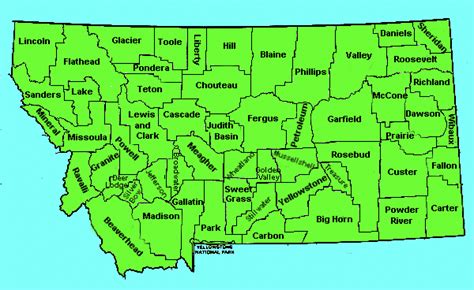 Montana County Map With Names