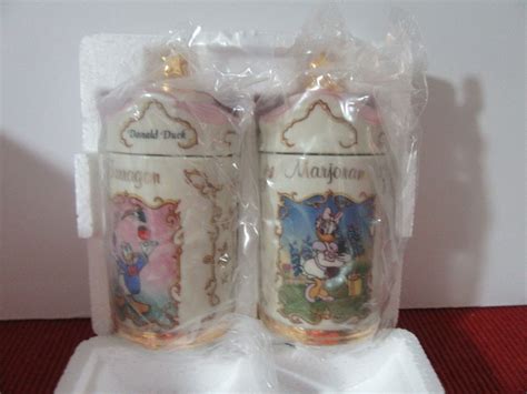 1995 WALT DISNEY LENOX SPICE JAR COLLECTION DONALD DUCK AND DAISY DUCK