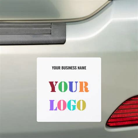 business logo custom text car magnet template zazzle