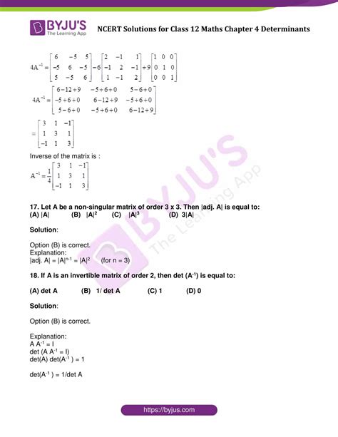 NCERT Solutions Class 12 Maths Chapter 4 Determinants