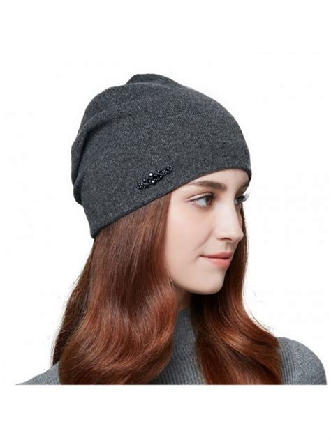 Womens Slouchy Beanie Hat Super Fine Ladys Winter Warm Wool Hat Dark