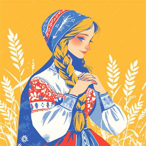 Premium Vector | Estonian Woman in Traditional National Costume