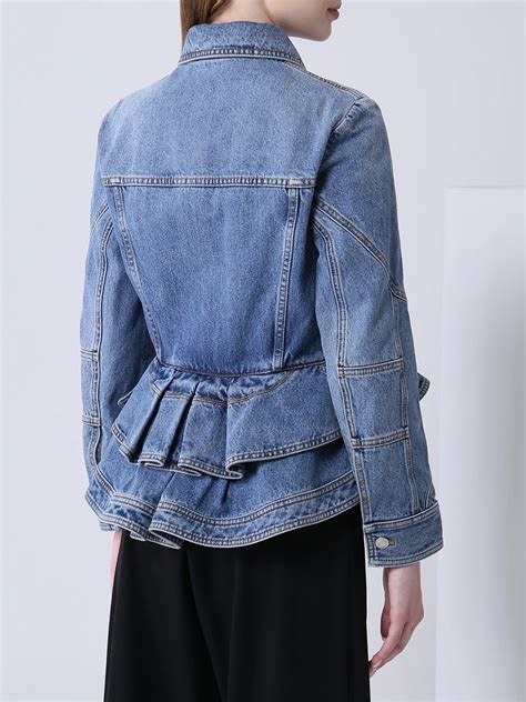 Куртка джинсовая с баской от ALEXANDER MCQUEEN за 121 400 рублей со ...