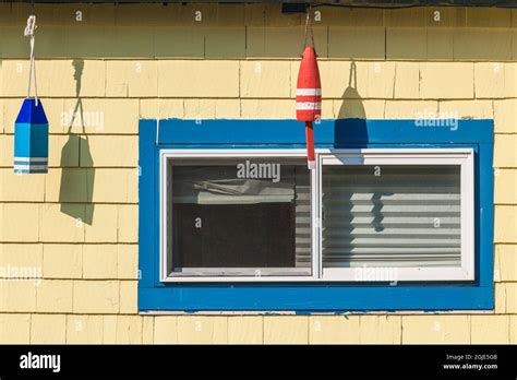 Usa Massachusetts Cape Ann Essex Village Of Conomo Point House Detail With Lobster Buoys