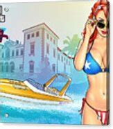 Grand Theft Auto Vice City Th Anniversary Gta V Bikini Girl Acrylic Print By Katelyn Smith