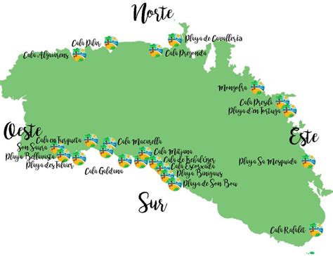 Las Mejores Playas Y Calas De Menorca Mapa In Menorca