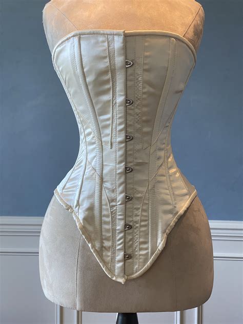 Historical Pattern Edwardian Overbust Corset From Satin Steelbone Cus Corsettery Authentic