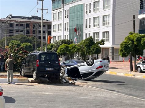 Milas ta trafik kazası 2 yaralı Haber Milas