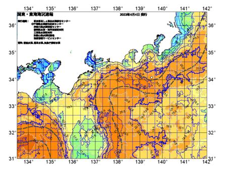 広域版海の天気図2023年4月4日 東京都島しょ農林水産総合センター