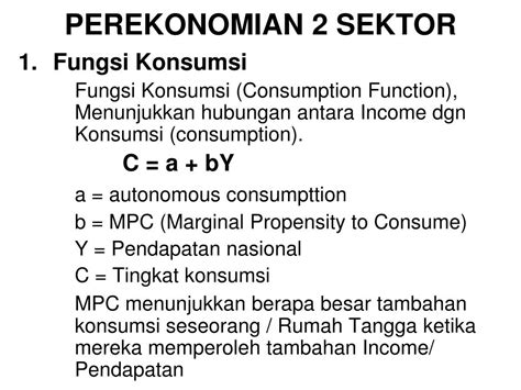 Ppt Keseimbangan Pendapatan Nasional Perekonomian Tertutup