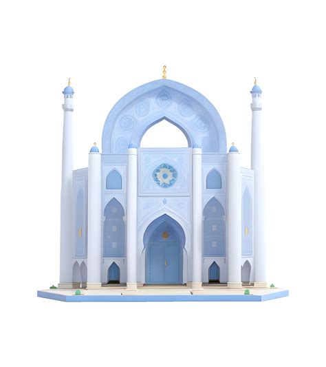 3d Blue Marble Islamic Gate Png Generative Ai 27433739 Png