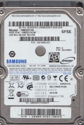 Samsung HM321HI - HDD FAQs