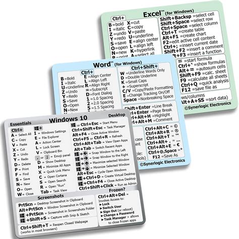 Buy Synerlogic Pack Windows Word Excel Quick Reference Guide
