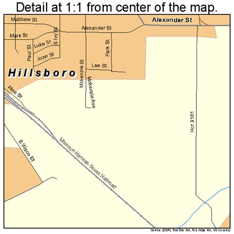 Hillsboro Texas Street Map 4834088