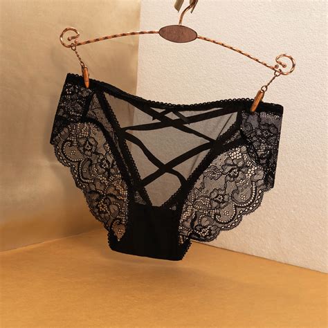 Women Crochet Lace Lace Up Panties Sexy Hollow Out Push Up Lingerie For Women Sexy Plus Size Vs