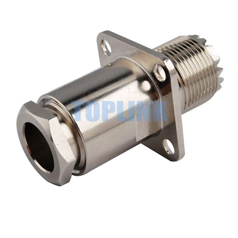 UHF SO 239 Female Flange Panel Clamp Connector For LMR400 RG8 RG213