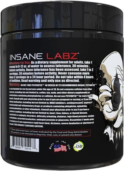 Insane Labz Psychotic Black Edition Mid Stimulant Pre Workout Powder