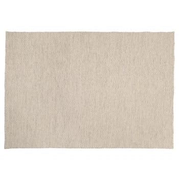 Tapis rect 160x230cm en laine tissée couleur blanc gris chiné Quentin