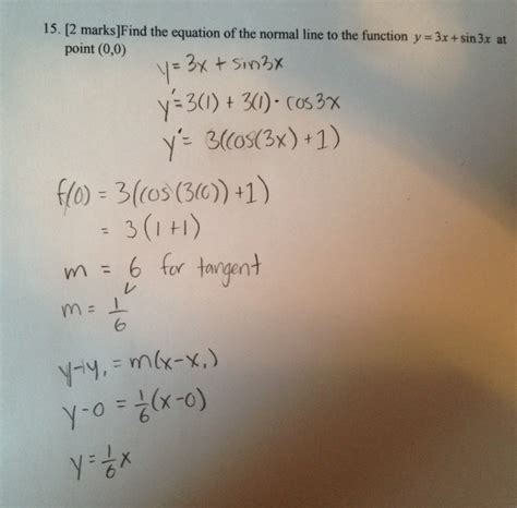 How To Find Equation Of Normal Line