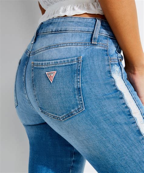 Guess Sexy Curve Distressed Skinny Denim Pant Wear