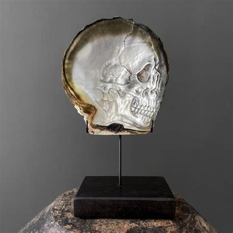 Beautiful Hand Carved Mother Of Pearl Shell Human Skull Catawiki