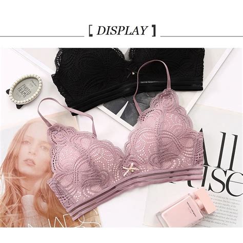 Women Lace No Rim Push Up Bra Soft Brassiere Padded Bra Comfortable Lingerie Set Baju Dalam