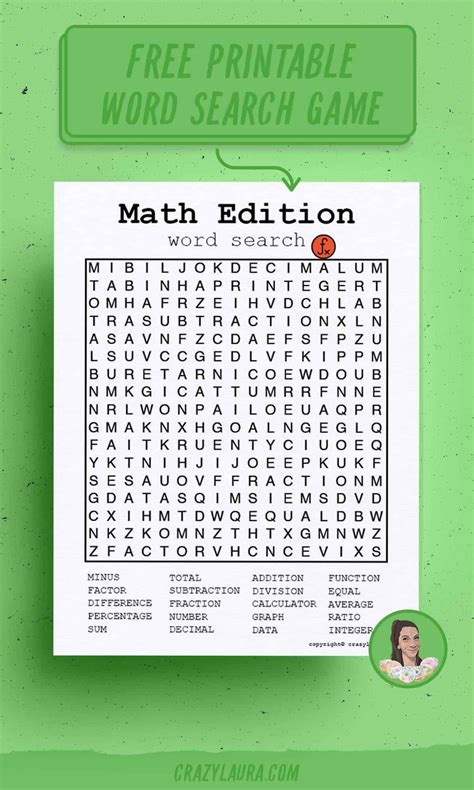 Word Searches For Math