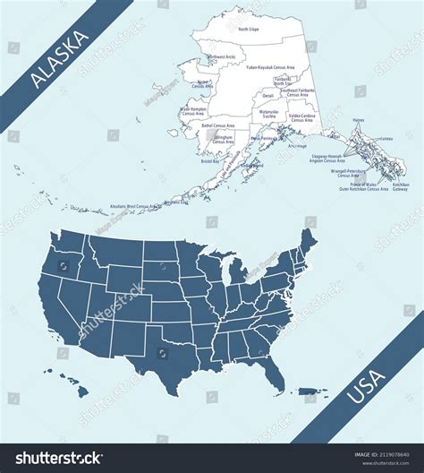 Alaska County Map Graphic Illustration Royalty Free Stock Vector 2119078640