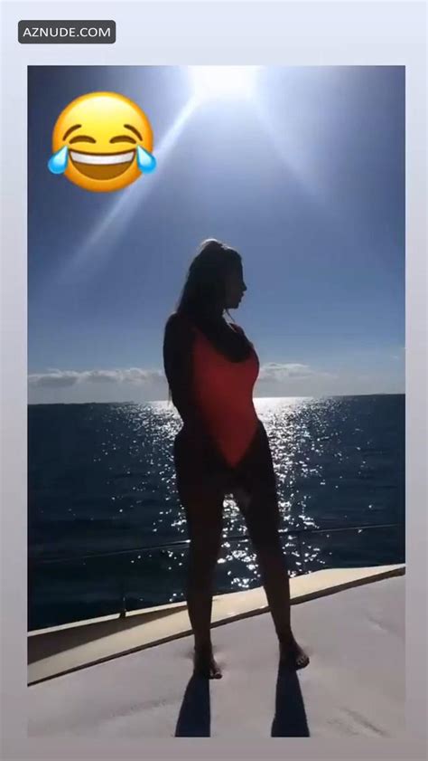 Larsa Pippen Shows Off Her Famous Curves In A Bright Orange Bikini On A Yacht In Miami Aznude