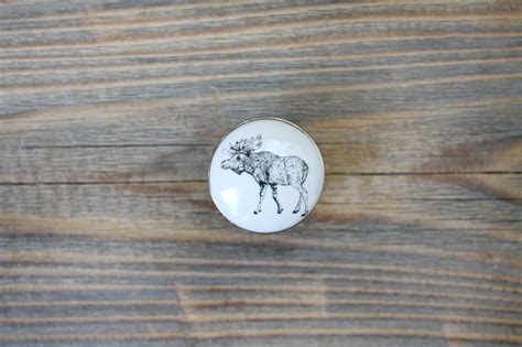 Moose Drawer Knob Moose Cottage Dresser Knobs Cabinet Etsy